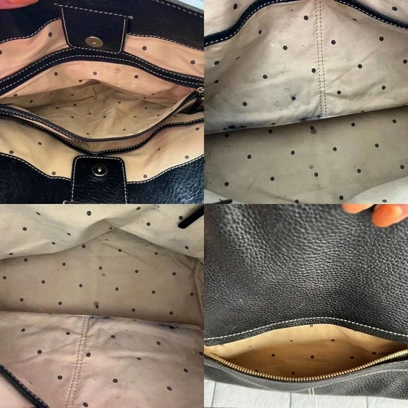 Kate Spade New York Black Pebbled Multi-Strand Handle Leather Shoulder Bag, Tote - Picture 8 of 12